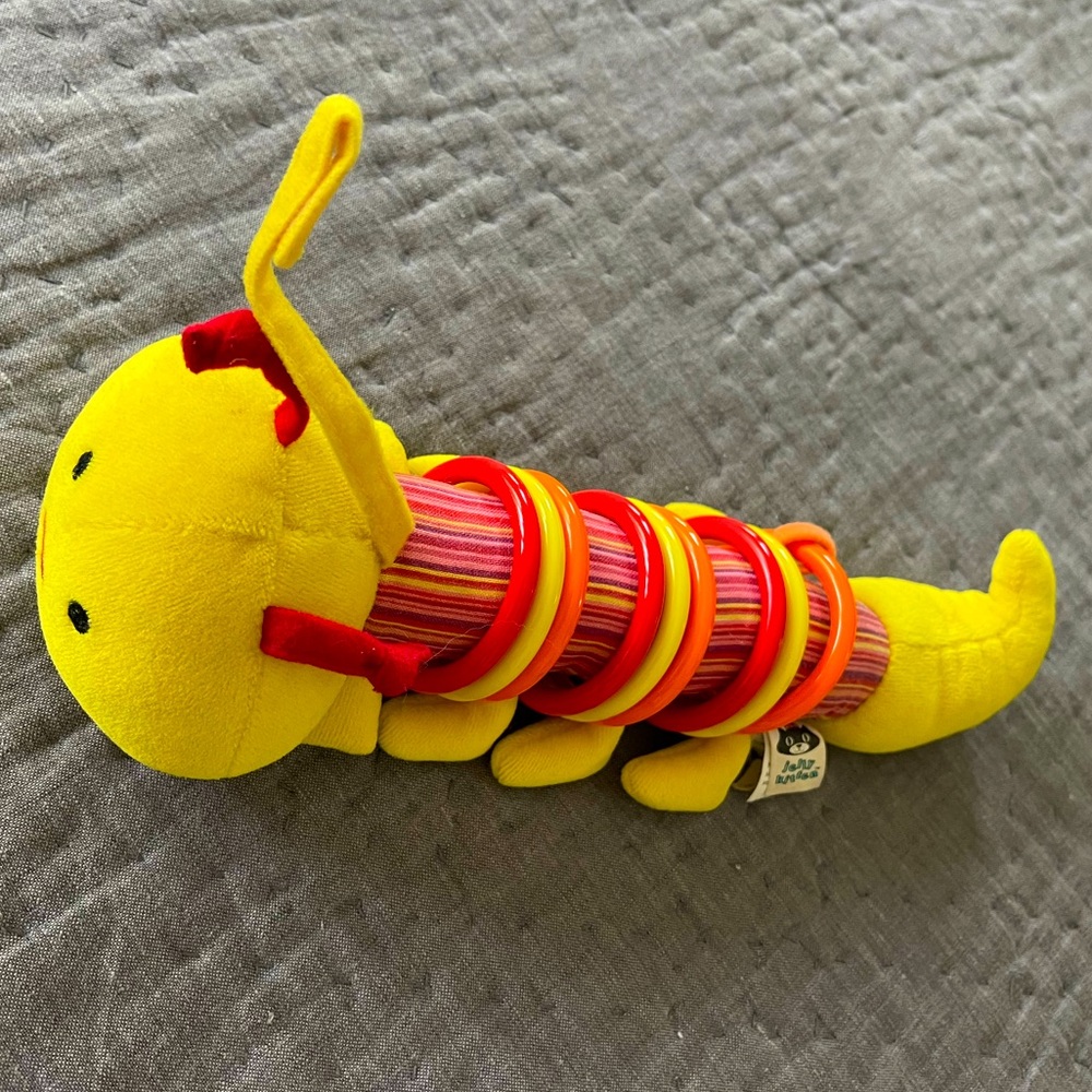 Jellycat Jelly Kitten Yellow Plush Caterpillar Toy baby infant toddler HTF RARE